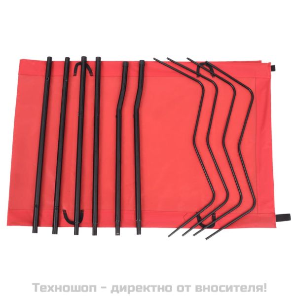 Къмпинг легла 2 бр 180х60х19 см плат оксфорд и стомана червено