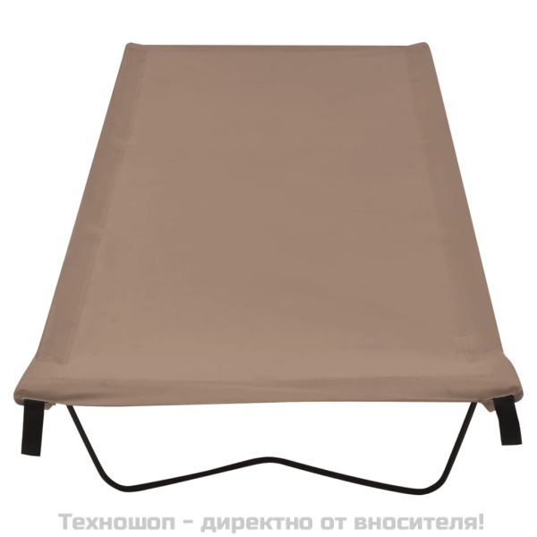 Къмпинг легло 180х60х19 см плат оксфорд и стомана таупе