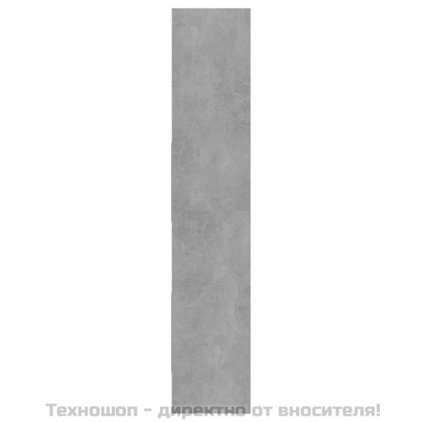 Библиотека, бетонно сива, 60x35x180 см, инженерно дърво
