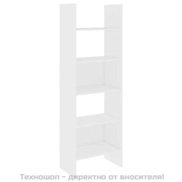 Библиотека, бяла, 60x35x180 см, инженерно дърво