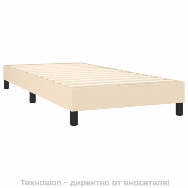 Боксспринг легло с матрак, кремаво, 100x200 см, плат