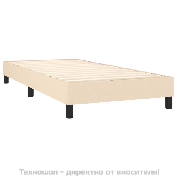 Боксспринг легло с матрак, кремаво, 100x200 см, плат