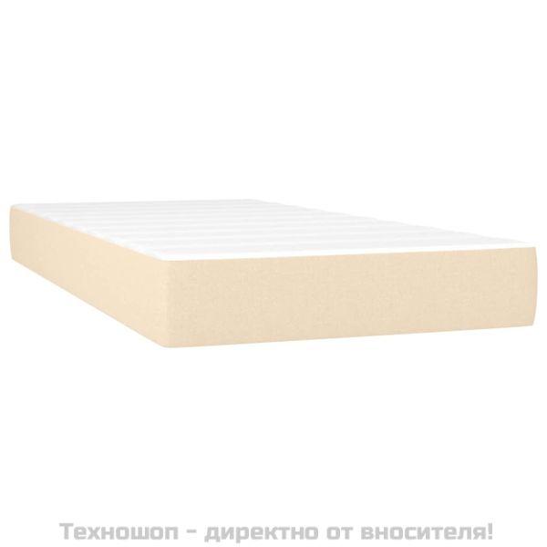 Боксспринг легло с матрак, кремаво, 100x200 см, плат