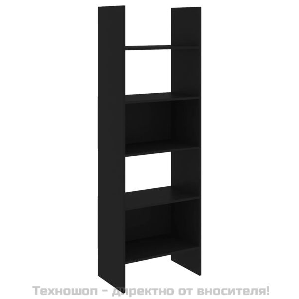 Библиотека, черна, 60x35x180 см, инженерно дърво