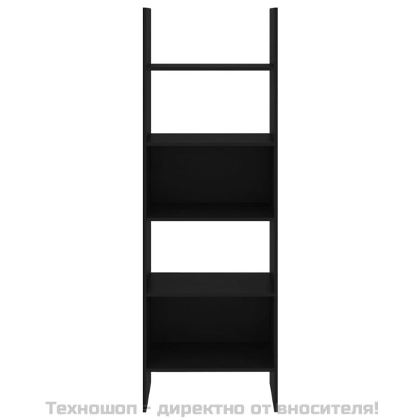Библиотека, черна, 60x35x180 см, инженерно дърво