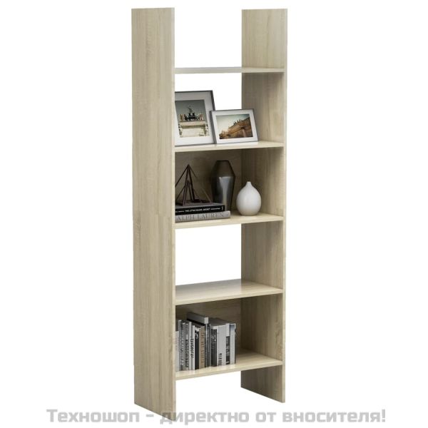 Библиотека, дъб сонома, 60x35x180 см, инженерно дърво