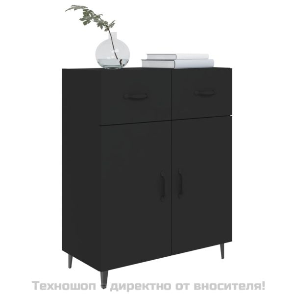 Сайдборд, черен, 69,5x34x90 см, инженерно дърво