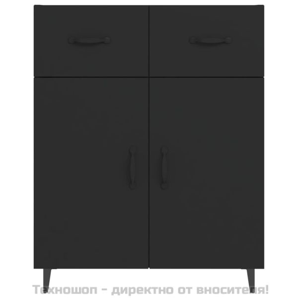 Сайдборд, черен, 69,5x34x90 см, инженерно дърво