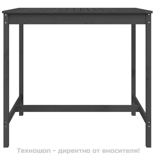 Градинска маса, сива, 121x82,5x110 см, борово дърво масив