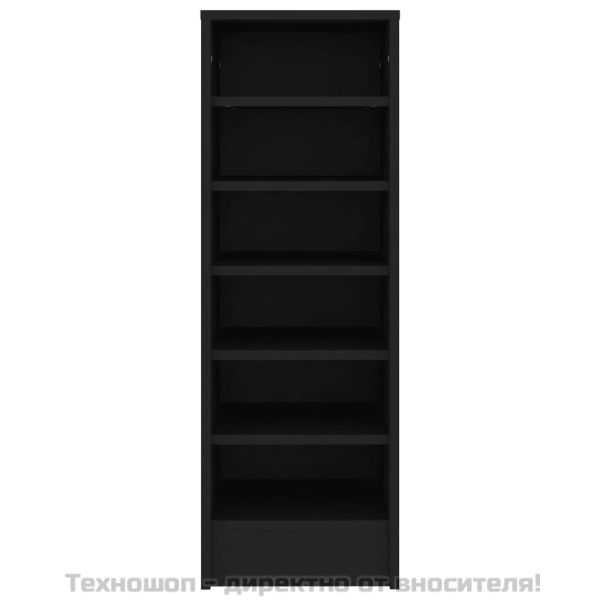 Шкаф за обувки, черен, 31,5x35x90 см, инженерно дърво
