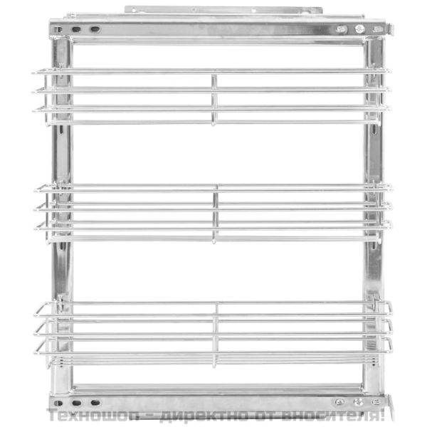 Издърпваща се кошница за кухня 3 нива сребриста 47x15,5x55,5 см