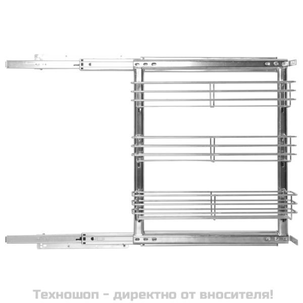 Издърпваща се кошница за кухня 3 нива сребриста 47x15,5x55,5 см