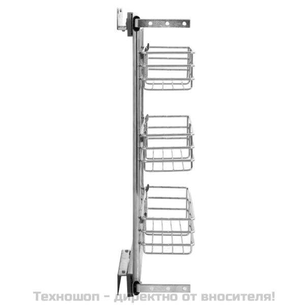 Издърпваща се кошница за кухня 3 нива сребриста 47x15,5x55,5 см