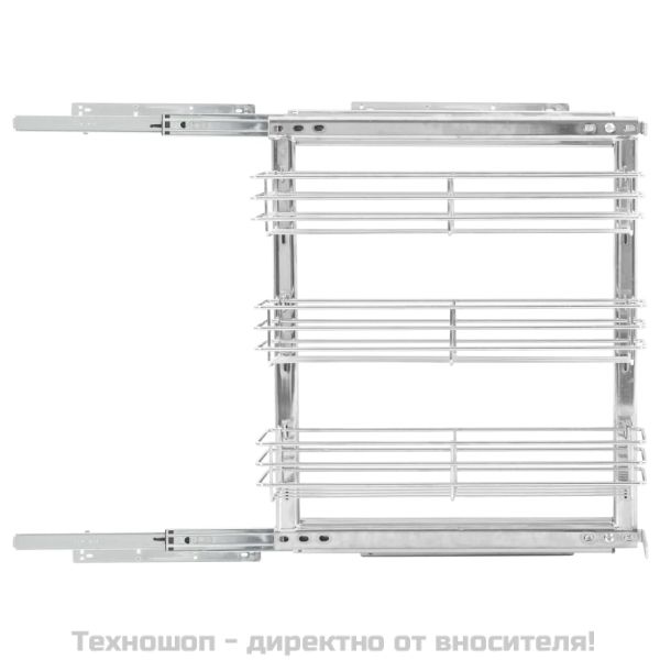 Издърпваща се кошница за кухня 3 нива сребриста 47x15,5x55,5 см