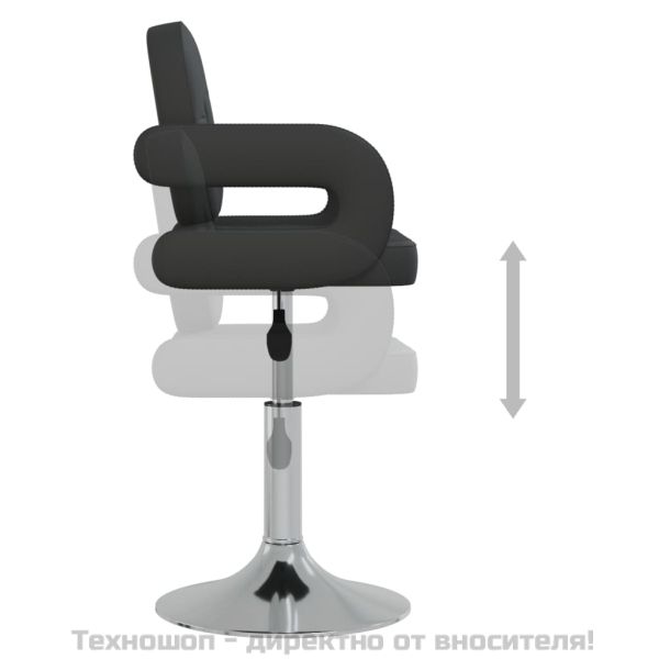 Въртящи се трапезни столове, 2 бр, черни, изкуствена кожа