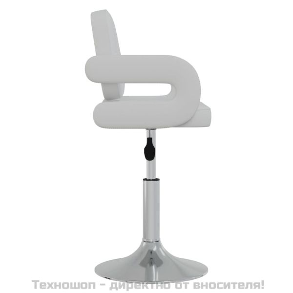 Въртящи се трапезни столове, 2 бр, бели, изкуствена кожа