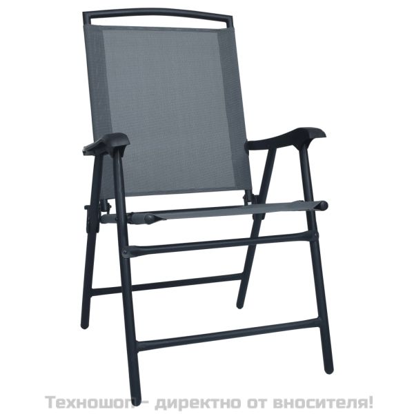 Бистро комплект, 3 части, сив, стомана