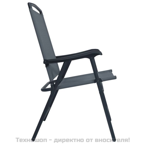 Бистро комплект, 3 части, сив, стомана