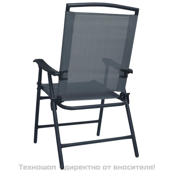 Бистро комплект, 3 части, сив, стомана