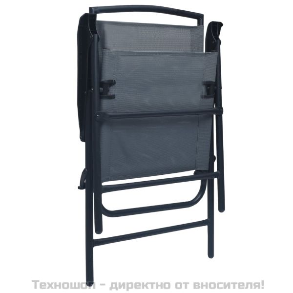 Бистро комплект, 3 части, сив, стомана