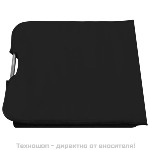 Сгъваеми плажни постелки, 2 бр, стомана и плат, черни