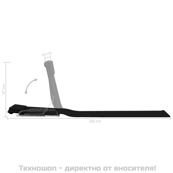 Сгъваеми плажни постелки, 2 бр, стомана и плат, черни