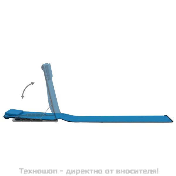 Сгъваеми плажни постелки, 2 бр, стомана и плат, сини