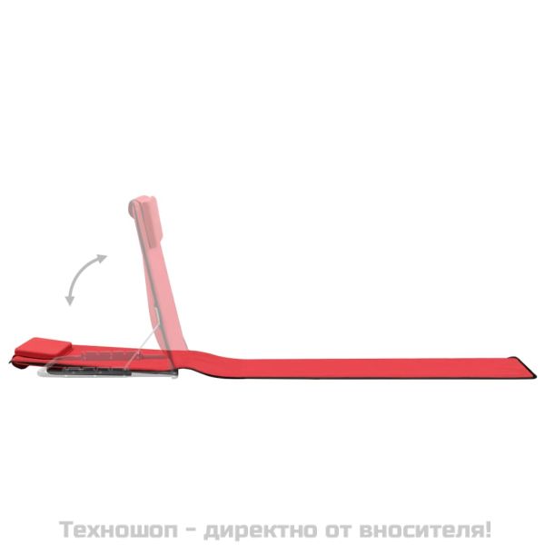 Сгъваеми плажни постелки, 2 бр, стомана и плат, червени