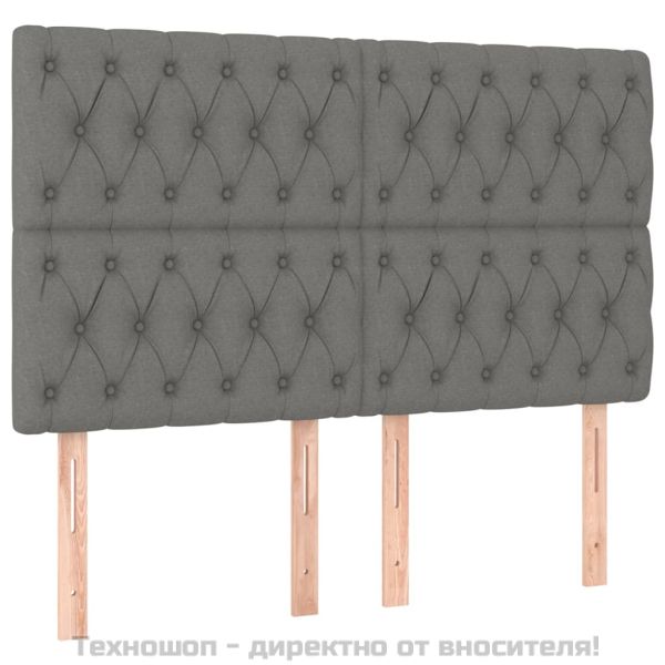 Боксспринг легло с матрак, тъмносиво, 140x200 см, плат