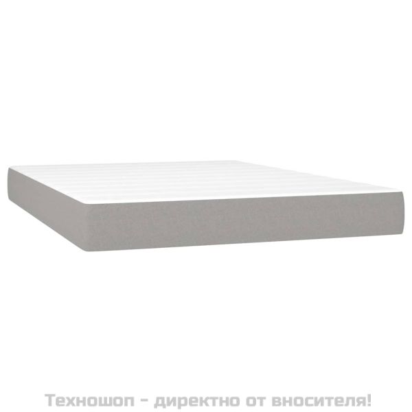 Боксспринг легло с матрак, светлосиво, 140x200 см, плат