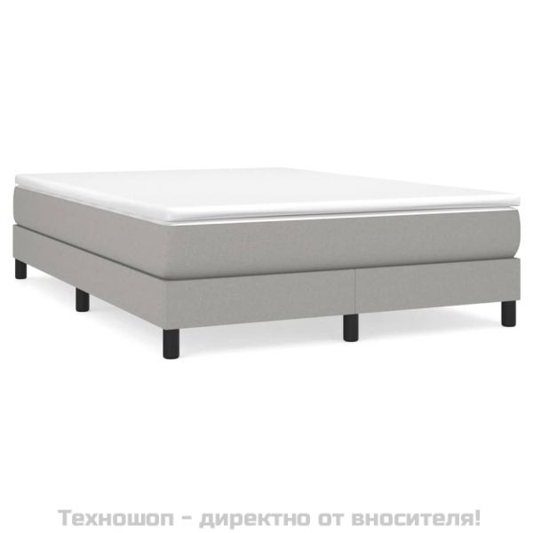 Боксспринг легло с матрак, светлосиво, 140x200 см, плат