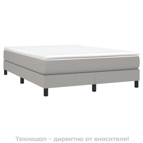 Боксспринг легло с матрак, светлосиво, 140x200 см, плат