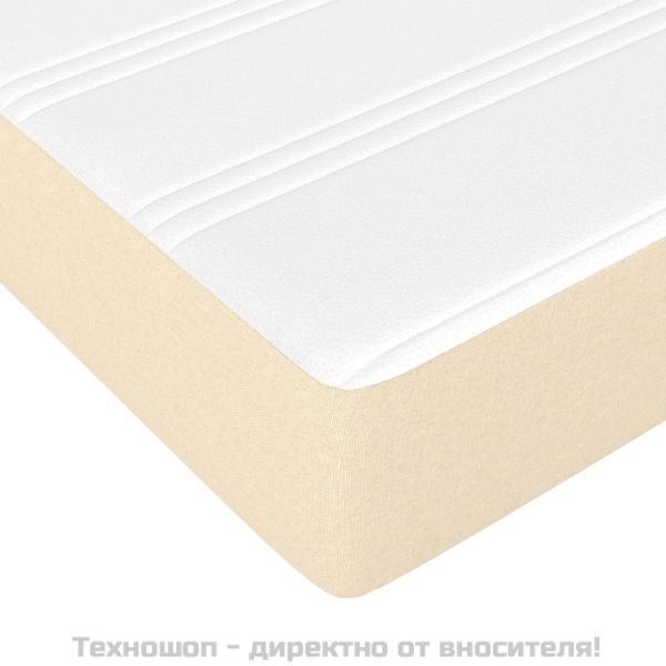 Боксспринг легло с матрак, кремава, 140x200 см, плат