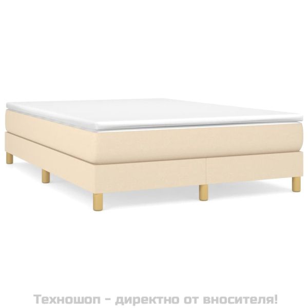 Боксспринг легло с матрак, кремава, 140x200 см, плат