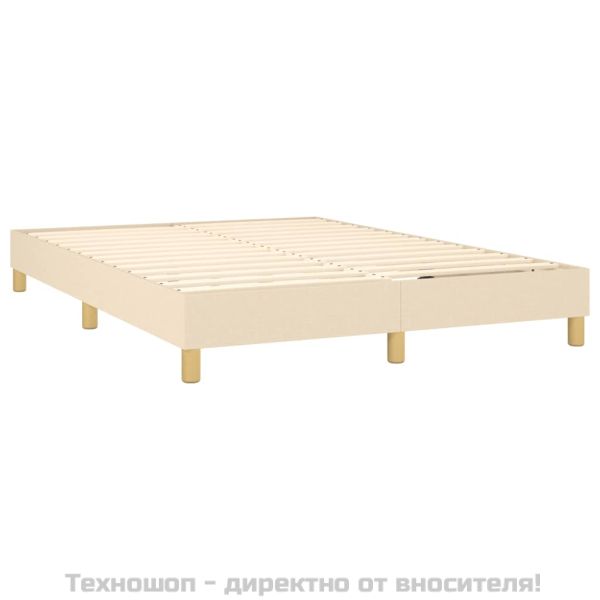 Боксспринг легло с матрак, кремава, 140x200 см, плат