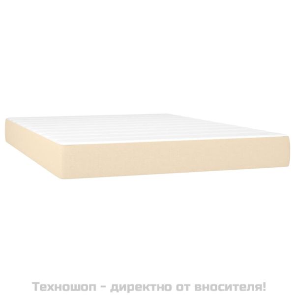 Боксспринг легло с матрак, кремава, 140x200 см, плат