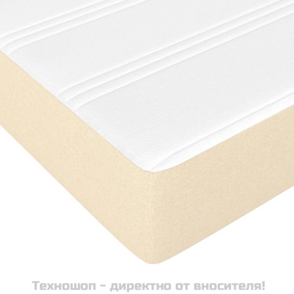 Боксспринг легло с матрак, кремава, 140x200 см, плат