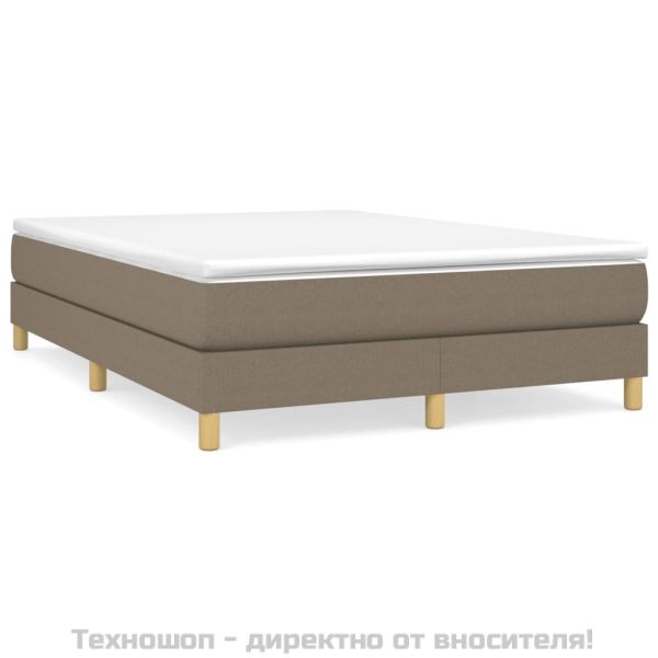 Боксспринг легло с матрак, таупе, 140x200 см, плат