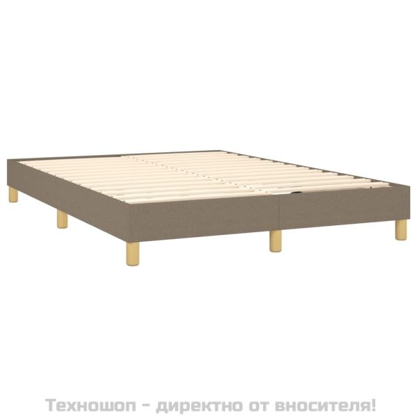 Боксспринг легло с матрак, таупе, 140x200 см, плат
