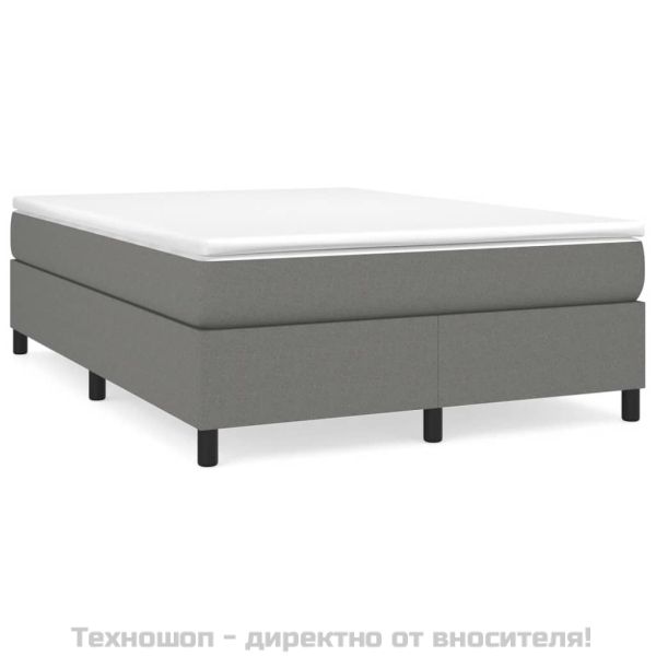 Боксспринг легло с матрак, тъмносиво, 140x200 см, плат