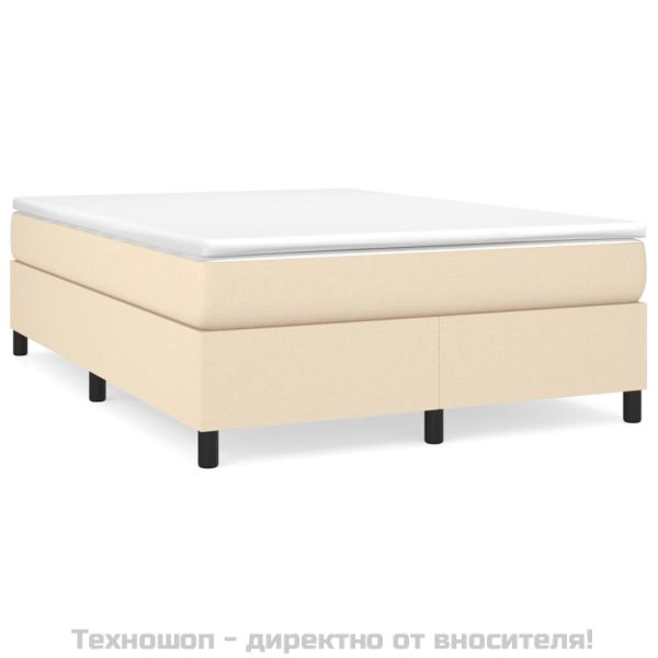 Боксспринг легло с матрак, кремава, 140x200 см, плат