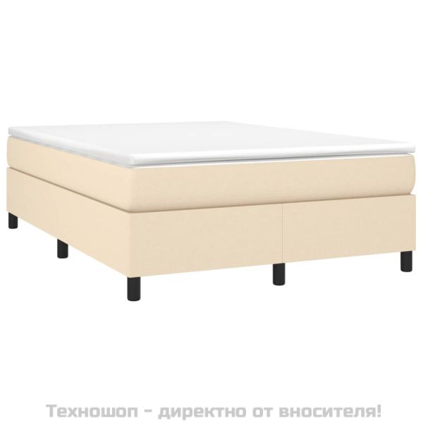 Боксспринг легло с матрак, кремава, 140x200 см, плат