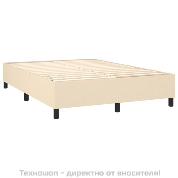 Боксспринг легло с матрак, кремава, 140x200 см, плат