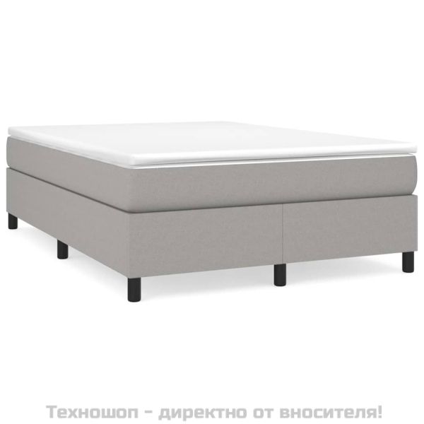 Боксспринг легло с матрак, светлосиво, 140x200 см, плат