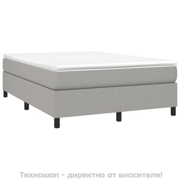Боксспринг легло с матрак, светлосиво, 140x200 см, плат