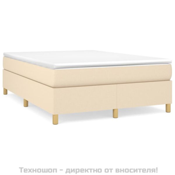 Боксспринг легло с матрак, кремава, 140x200 см, плат