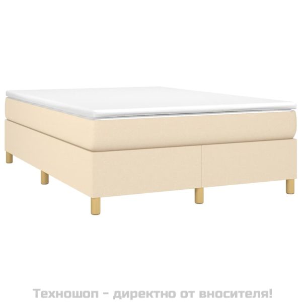 Боксспринг легло с матрак, кремава, 140x200 см, плат