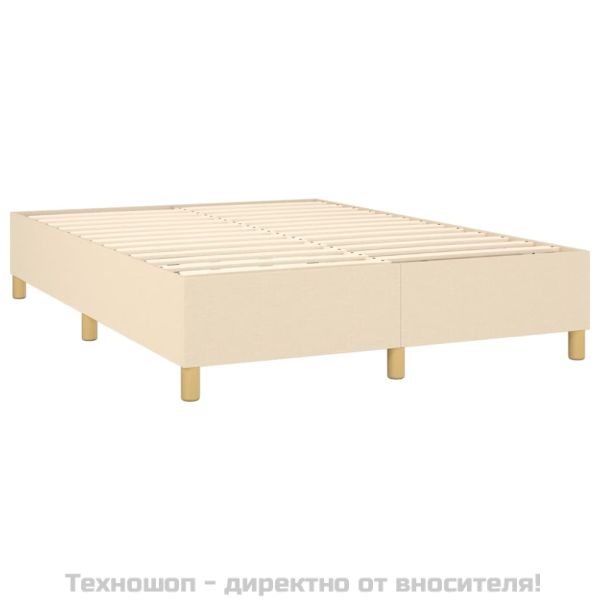 Боксспринг легло с матрак, кремава, 140x200 см, плат