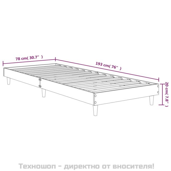 Рамка за легло без матрак кафяв дъб 75x190 см инженерно дърво