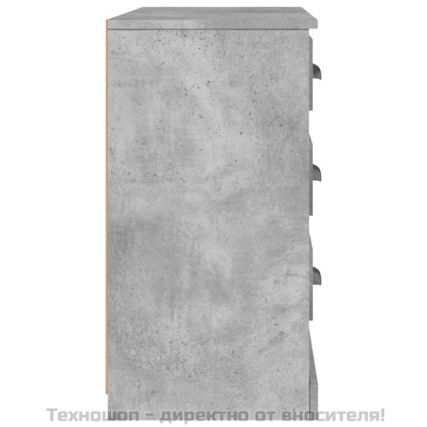 Сайдборд, бетонно сив, 104,5x35,5x67,5 см, инженерно дърво